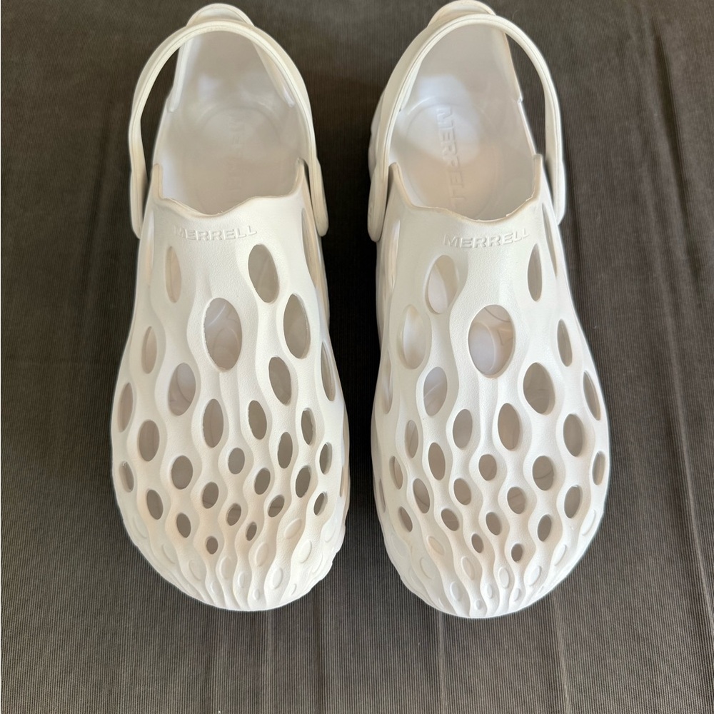Merrell Women's Hydro Moc White Performance Footwear Perforated Slip-Ons